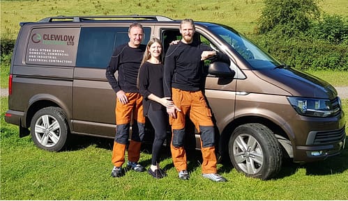 John, Georgie and Scott from Clewlow Electrical LTD in Leek Staffordshire
